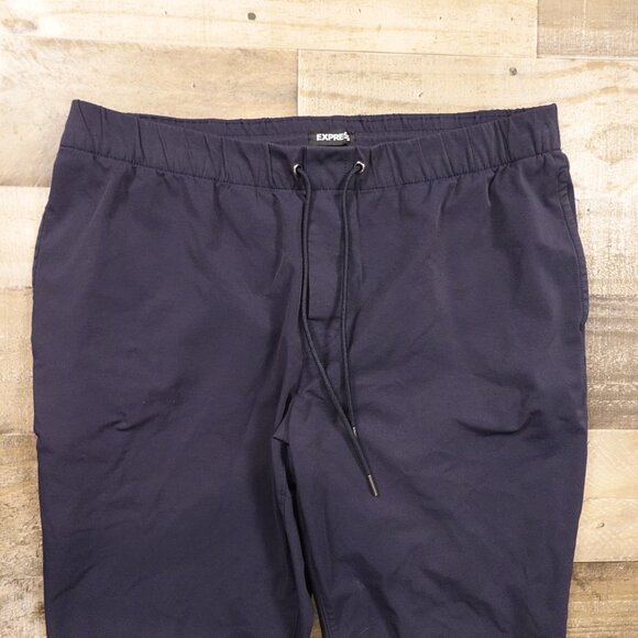 Express Jogger Pants Men’s Large Navy Blue Tapered Stretch Athleisure - Picture 2 of 12